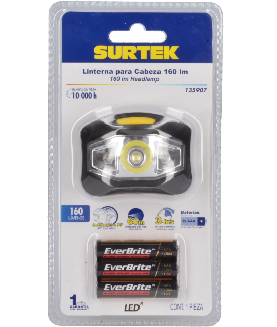 [X11325] Linterna Led Bateria Aaa 160Lm Surtek - 135907