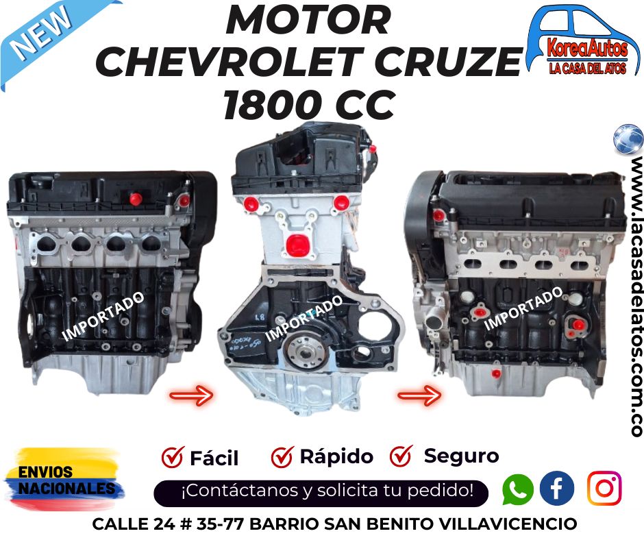 Motor Chevrolet Cruze Tracker 1.8 2008/... Nuevo Listo Para Instalar