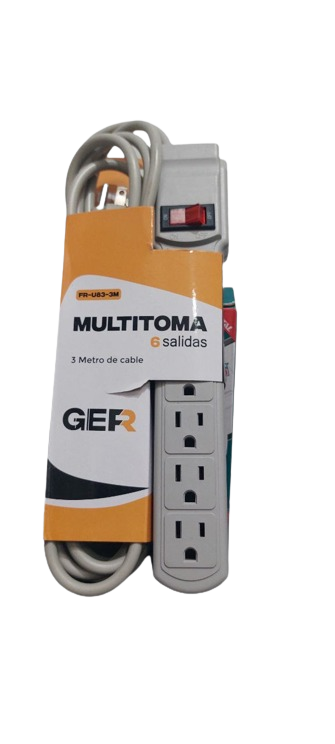 Multitoma X6 Salidas Ger X3 Mts Cable Retie