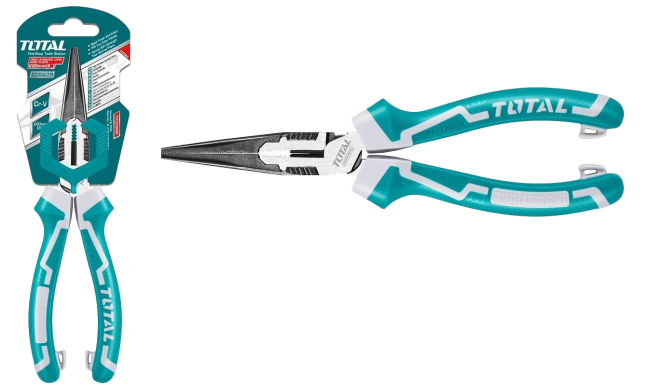 [X10534] Pinza Punta Larga Negro Pulido 200Mm (8") Total- - Tht220806S
