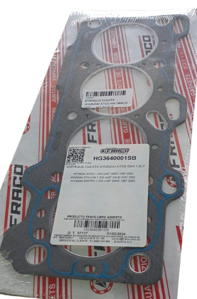 EMPAQUE CULATA HYUNDAI ATOS 1.0 MARCA FRACO HG3640001SB