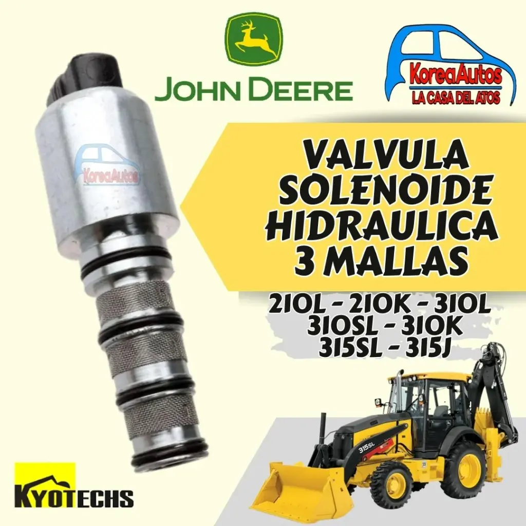 VALVULA SOLENOIDE HIDRAULICA 3 MALLAS JOHN DEERE - KYOTECHS AT310587