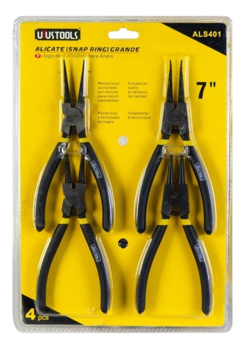 Alicates Saca Pines 7"4Pcs - Als401