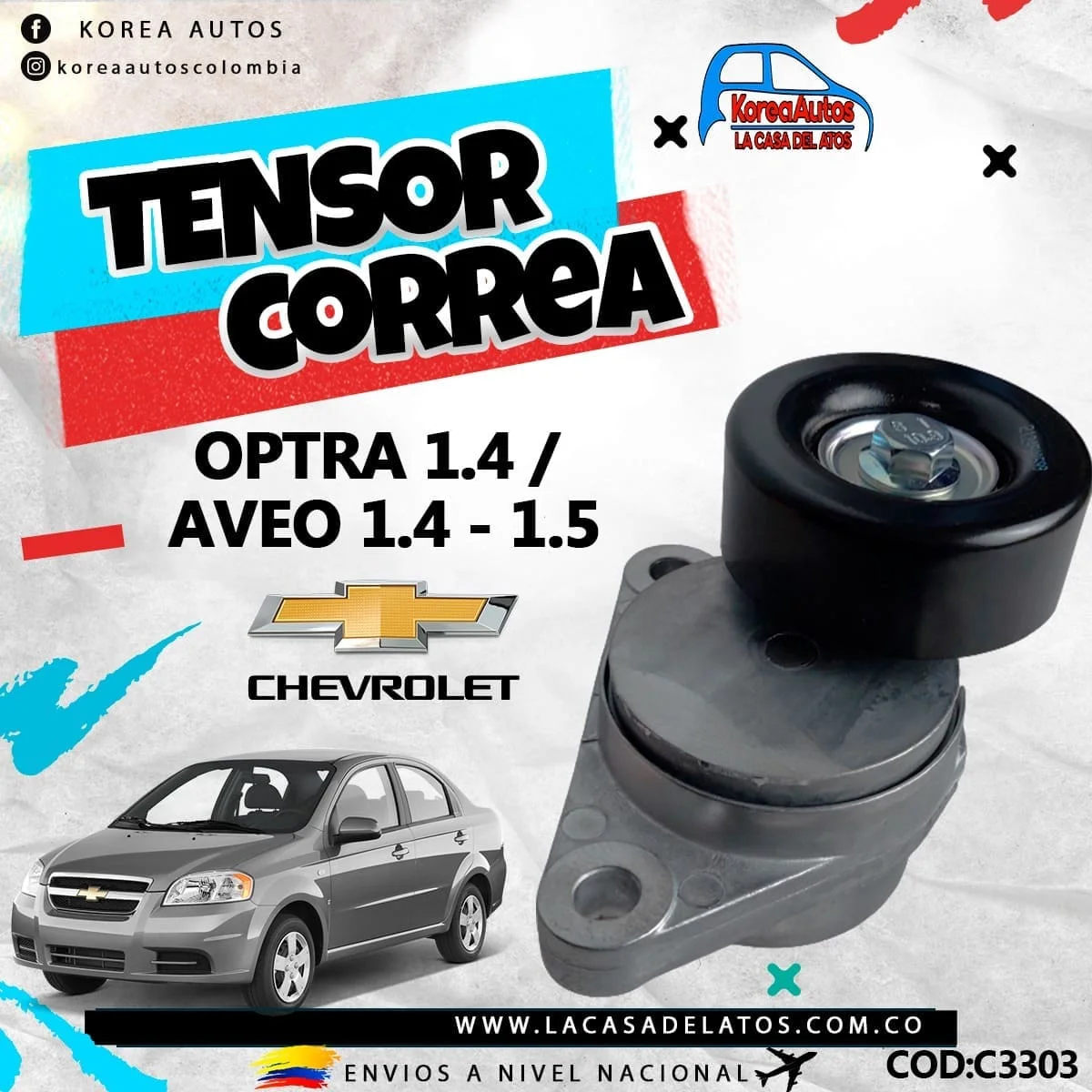 [C3778] Tensor Correa Aveo 1.4/1.5 /Optra 1.4 5307
