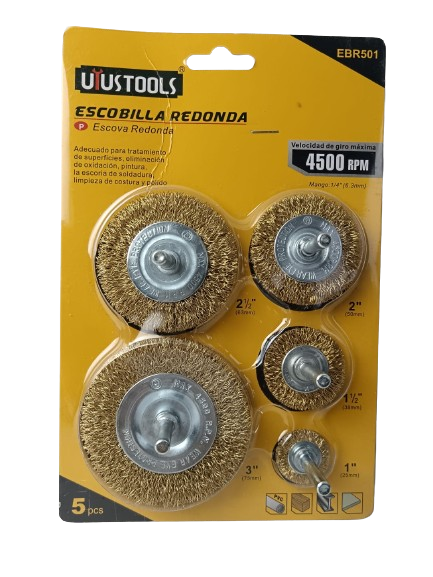 ESCOBILLA REDONDA SET 5PCS UYUSA - EBR501