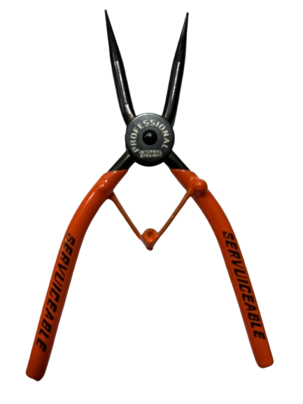 PINZA SACA PINES EXTERNO PUNTA DOBLADA MANGO NARANJA I.O COMPANY - 180