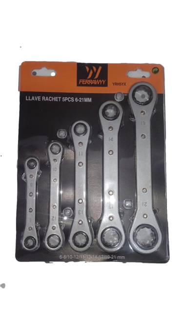 LLAVE RACHET 5PCS 6-21MM FERRAWYY