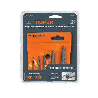 JUEGO EXTRACTORES TORNILLOS 5 PIEZAS TRUPER
