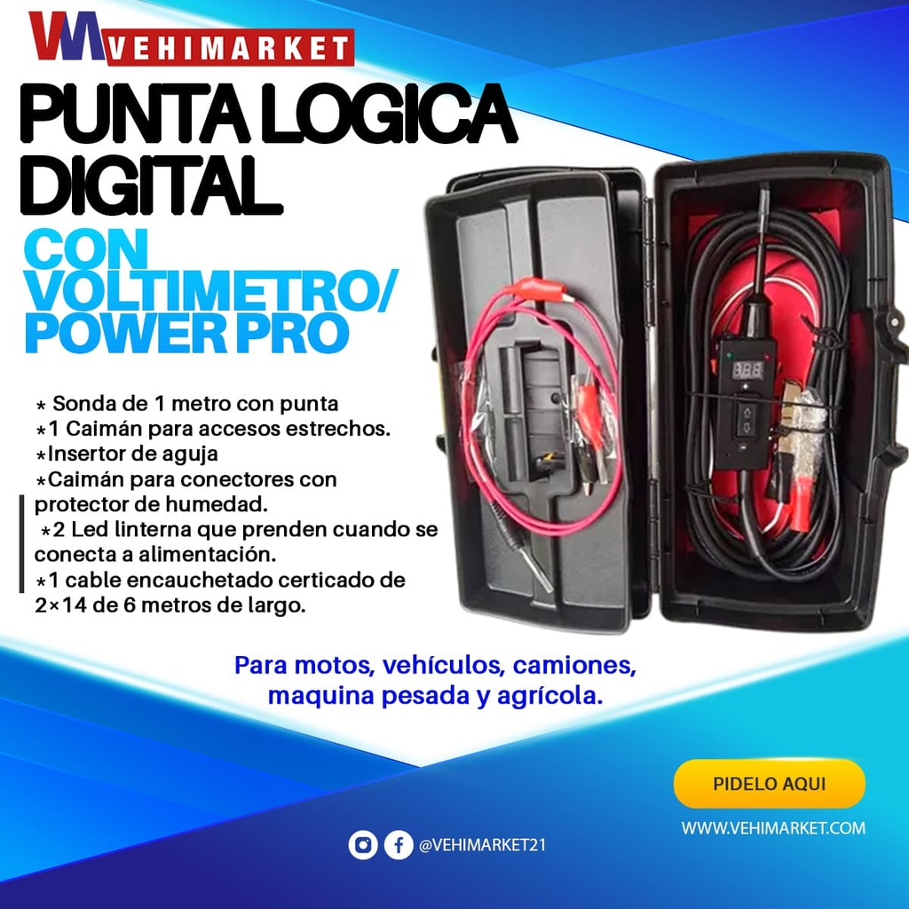 PUNTA LOGICA DIGITAL CON VOLTIMETRO/POWER PRO