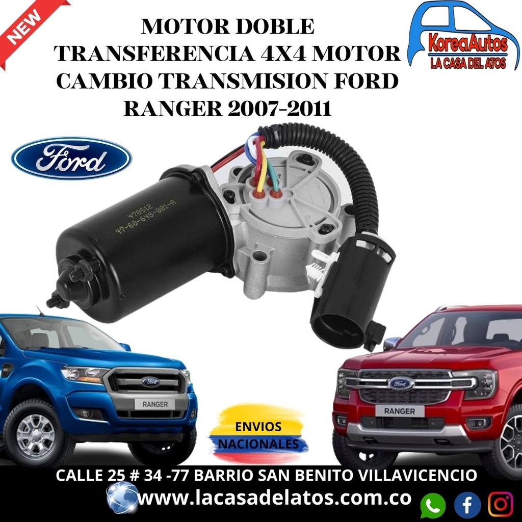 MOTOR DOBLE TRANSFERENCIA  4X4 MOTOR CAMBIO TRANSMISION FORD RANGER 2007-2011 4760648001a