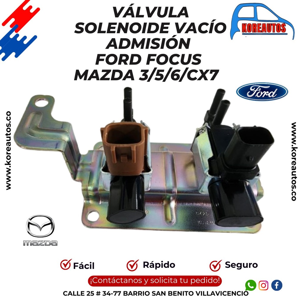 VALVULA SOLENOIDE VACIO ADMISION  FORD FOCUS  MAZDA  3/5/6/CX7