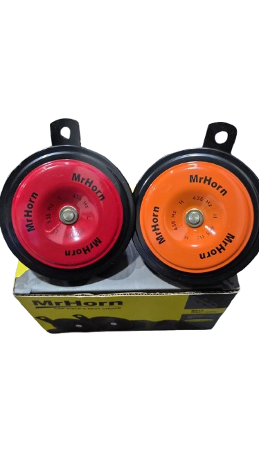 [C97139] Juego Pitos Disco Rojo Y Naranja 12V Marca Vulko - Vk-B012 2 Unidades