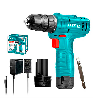 Atornillador 3/8" C/1 Bat Litio-Ion 12V 1.5Ah 20Nm+ Cargador+1 Broca 65Mm