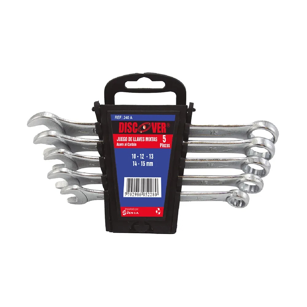 JUEGO DE 5 LLAVES MIXTAS 10 A 15 MM DISCOVER - 240 A
