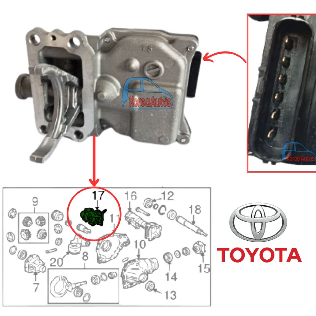 Motor Doble Actuador De Vacio Diferencial Delantero Apto Para Toyota 4Runner  41400-35034