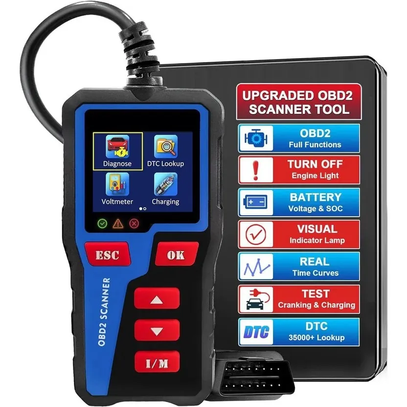 ESCANER OBD2 IKIKIN AT300 LECTOR DE CODIGOS PARA LUZ DEL MOTOR