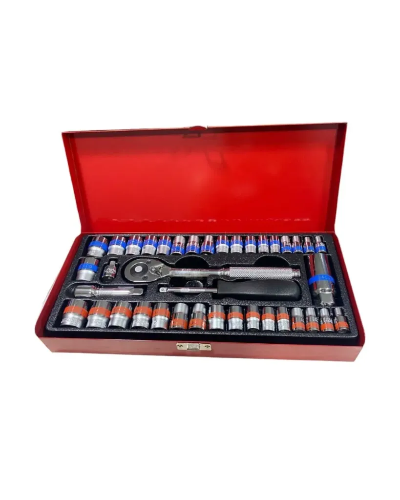 JUEGO RACHET 3/8 X 40 PCS CAJA METALICA - 08019 FERRE