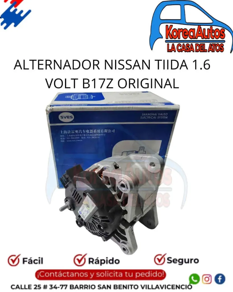 Alternador Nissan Tiida 1.6 Volt B17Z - Valeo Original