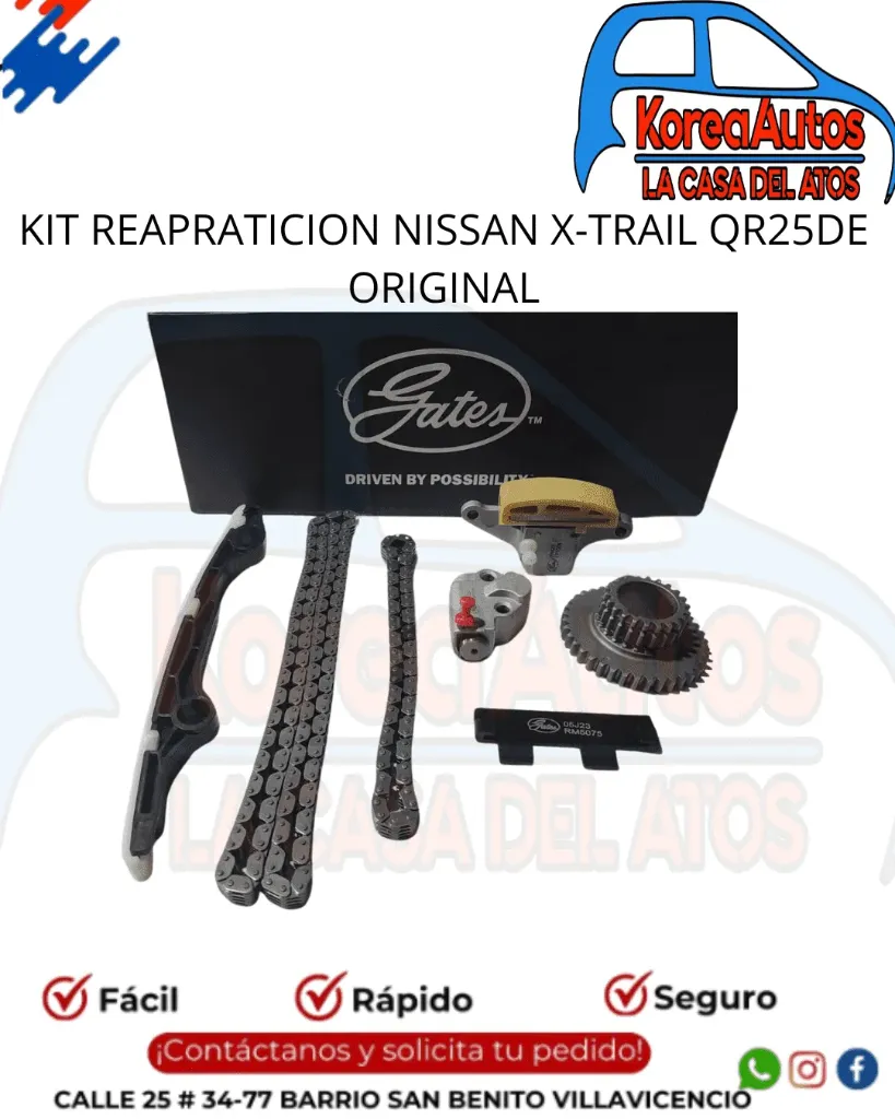 KIT REPARTICION NISSAN X-TRAIL QR25DE T31 FALTA GUIA RECTA- PIñON EJE LEVAS, PIñON PñO - GATES ORIG - 8600-0059