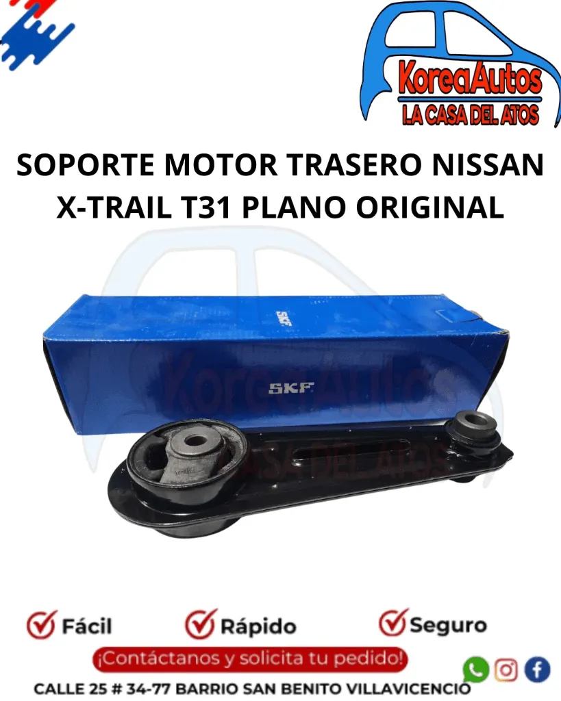 Soporte Motor Trasero Nissan Xtrail T31 Plano - SKF ORIGINAL - 11360-je20b