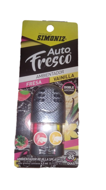 AMBIENTADOR AUTO FRESCO FRESA Y VAINILLA
