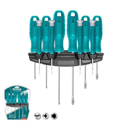 JUEGO 10 DESTORNILLADORES PLANO Y TORX TOTAL- thtdc251001