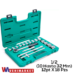 JUEGO COPAS 18PZ CTE 1/2" METRICO 09203SJ