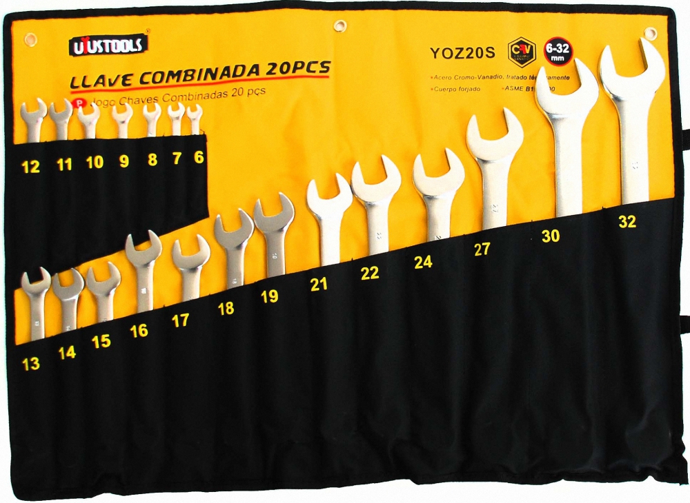 LLAVE COMBINADA 20 PIEZAS 6-32MM UYUSTOOLS 6 MESES DE GARANTIA