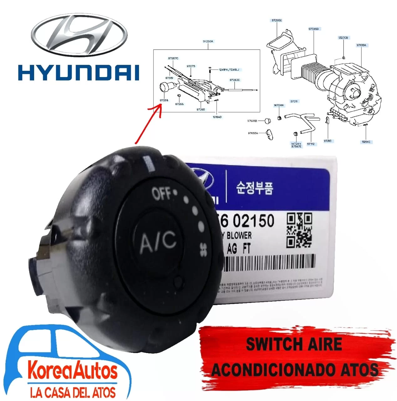 Boton Swich Aire Acondicionado  Atos  97256-02150