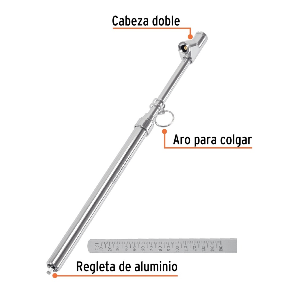 Calibrador De Presion 200 Psi Cabeza Doble, Truper