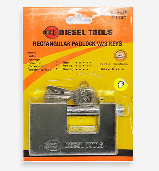 Candado Cuadrado No. 80 Mm Diesel Tools Cromado