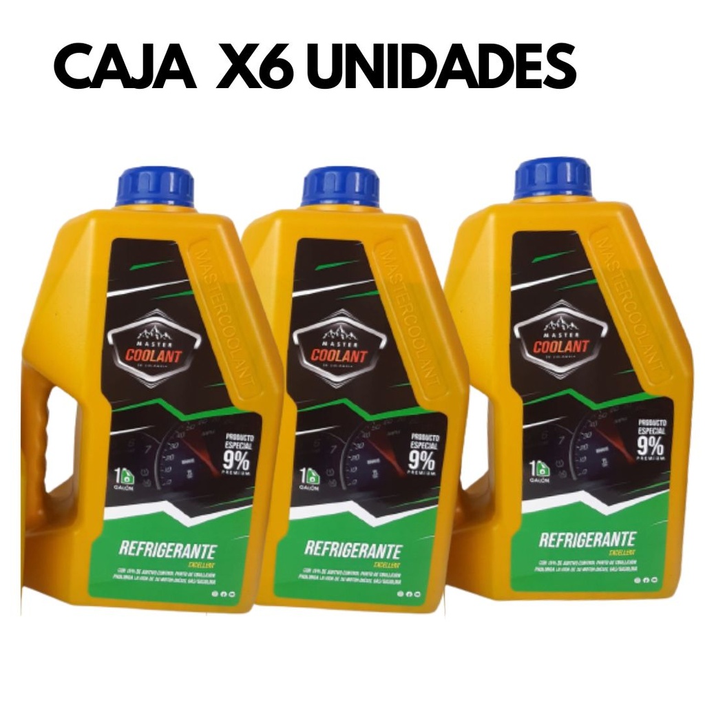 Combo Caja Galon Refrigerante Azul X6 Unidades Coolant