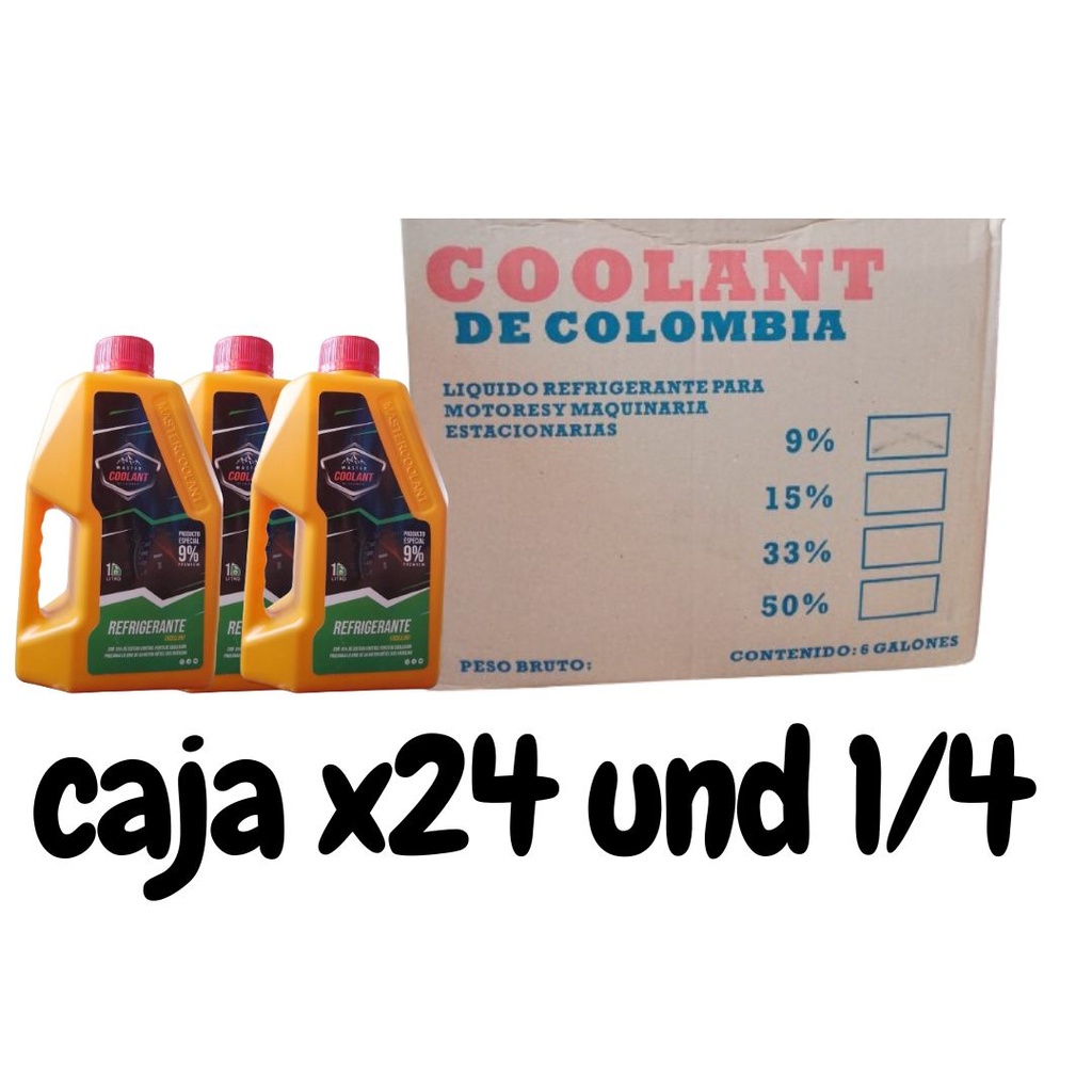 Combo Caja Refrigerante 1/4 Rojo Por 24 Und  Coolant