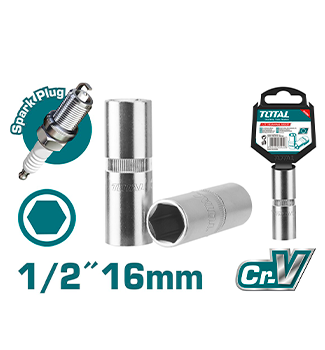 [X10910] Cubo Bujia 16Mm Cr-V Cromado Total- Thsps12166