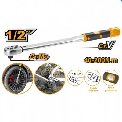 [X11510] Torquimetro M1/2 40-230Nm Crv+Crmo L530Mm Ingco - Hptw200N1