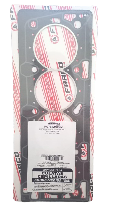 [C1051D] Empaque Culata Tracker Cruze Sonic Marca Fraco Sobre Medida Hg7640050Sm
