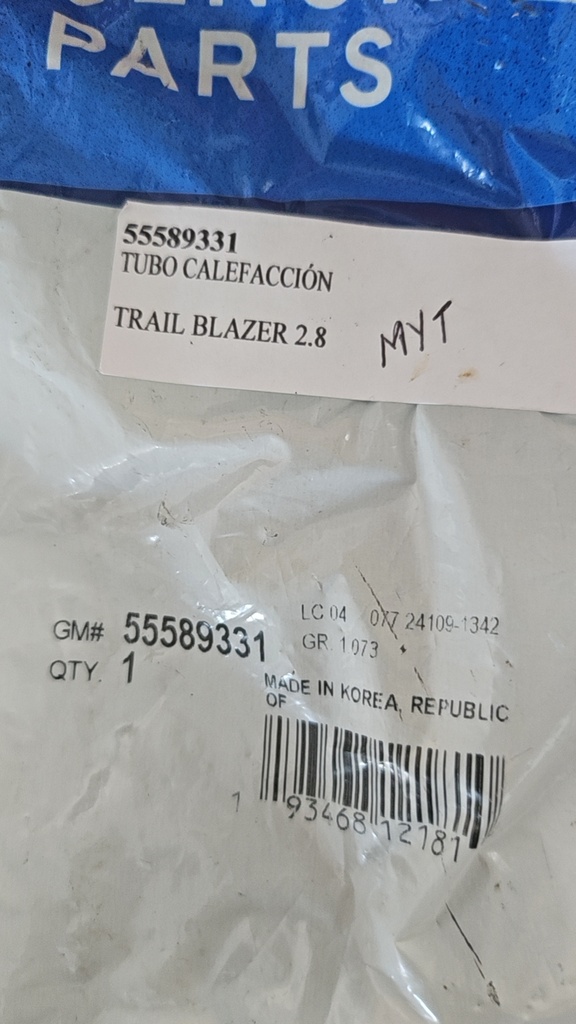 Tubo Calefaccion Trail Blaizer 2.8 Diesel