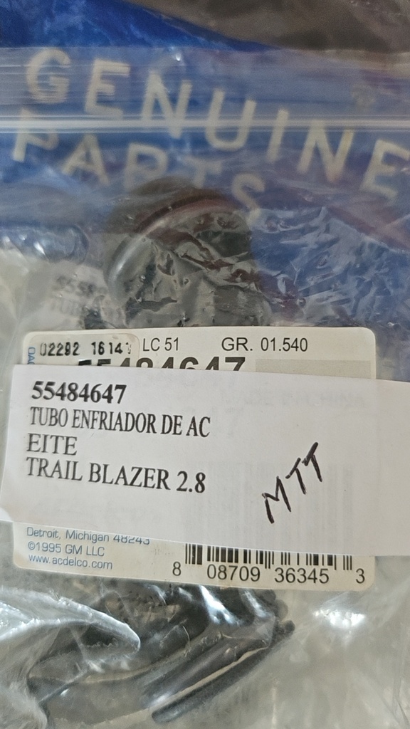 [C9743] Tubo Enfriador Aceite Trail Blaizer 2.8 Diesel