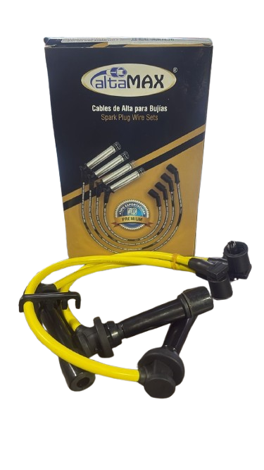 [E4069D] Instalacion Alta 8Mm Chery Qq  Amarillo 3 Cables Mk Altamax 9083 Motor 800