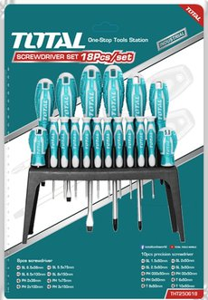 [X11262] Juego 18 Destornilladores Crv Ph Porx Planos - Total - Tht250618