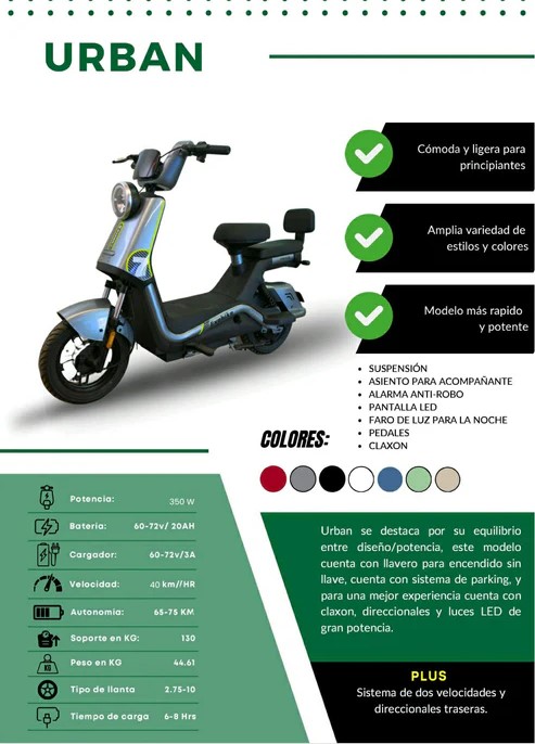 BICIMOTO ELECTRICA MODELO URBAN