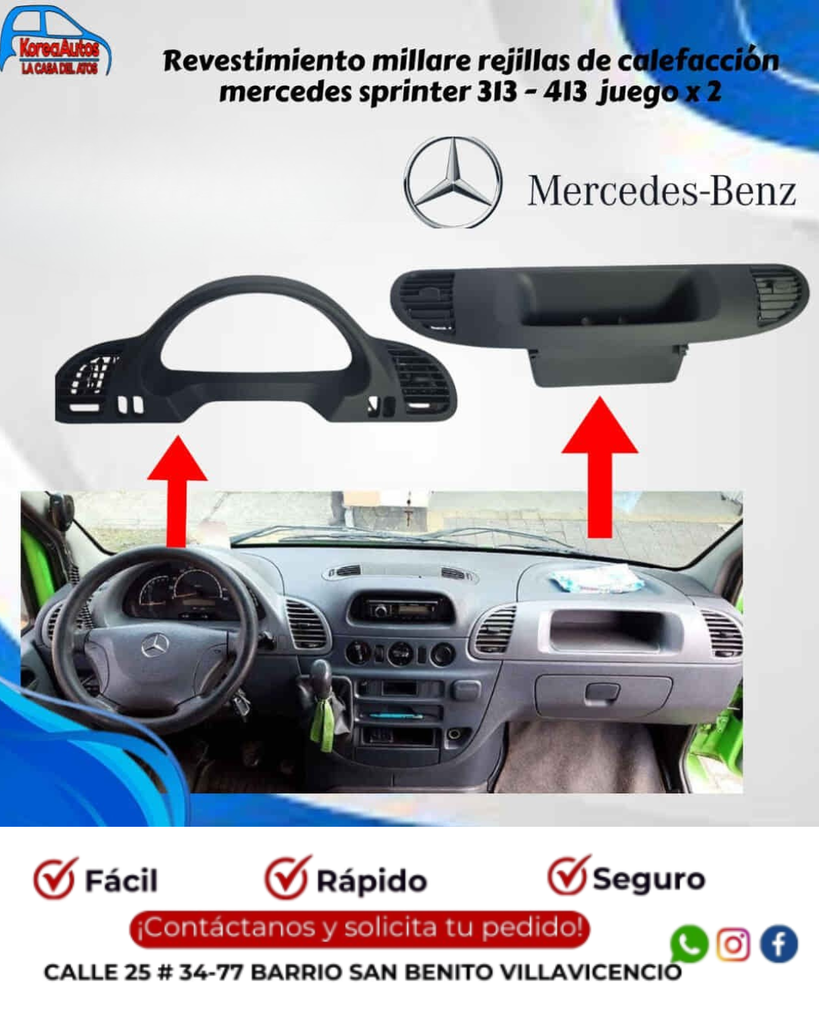 REJILLA SET 2 PC MERCEDES SPRINTER 313 - 413 - TAPA MILLARE