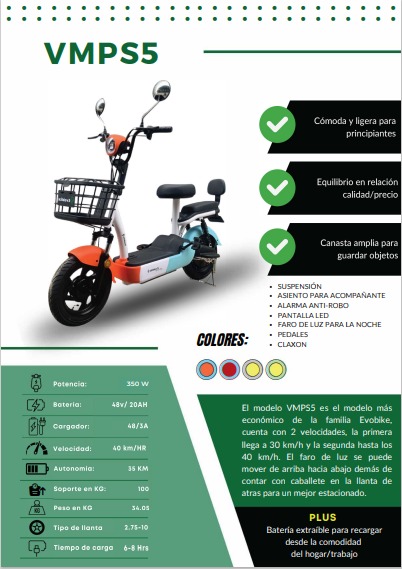 BICIMOTO ELECTRICA MODELO S5