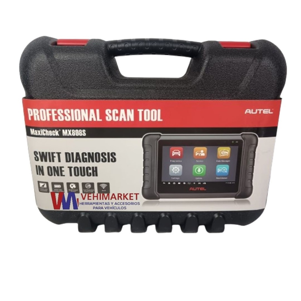 ESCANER TABLET 7" CABLEADA OBDII MULTIMARCA MULTISISTEMA FUN SERVICIO 12V GAS DIESEL AUTEL - MX808S