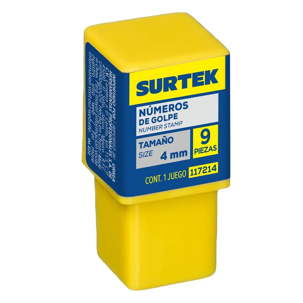 Juego De Numero De Golpe Del 0 Al 9  4Mm P Piezas Surtek - 117214
