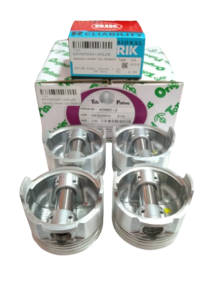 KIT PISTONES Y ANILLOS DAEWO SPARK 724 CRONOS GO 68.5MM 0.50 KD6851 TOTO
