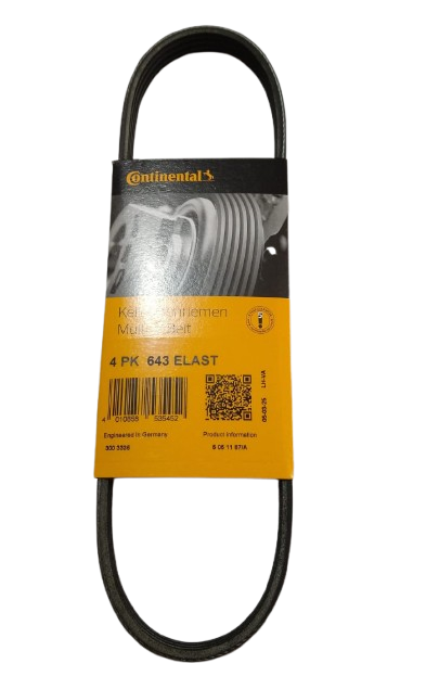 CORREA ACCESORIOS 4PK643 AVEO 1.4 1.6 CRUZE 1.8 TRACKER MARCA CONTINENTAL 4PK643