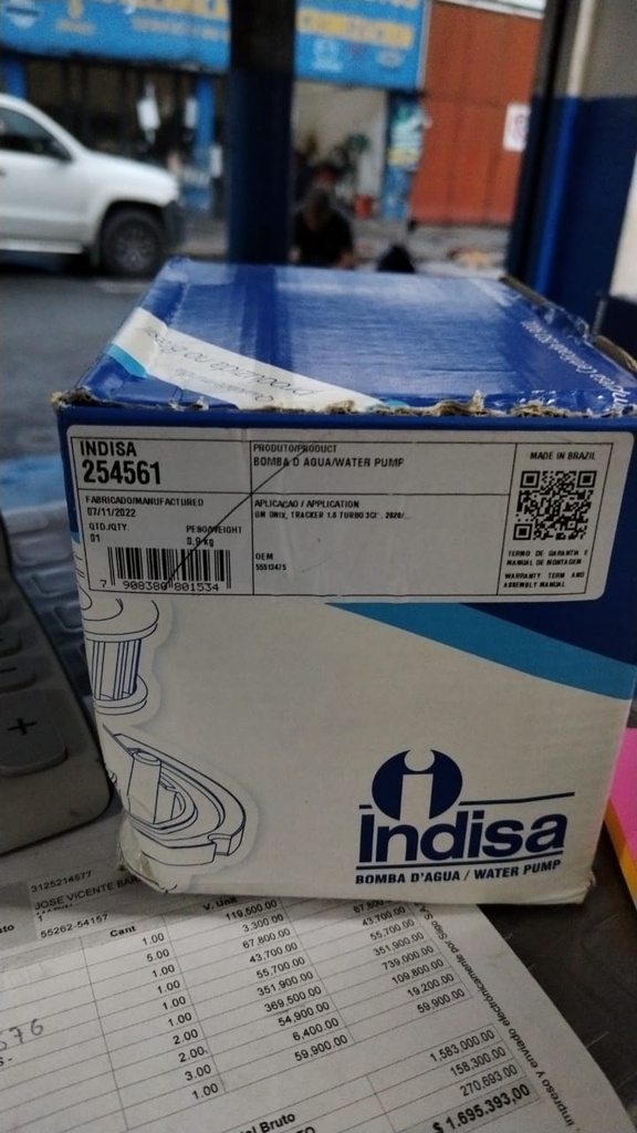 BOMBA AGUA CHEROLET ONIX 1.0T 21/ IN -254561 MK INDISA
