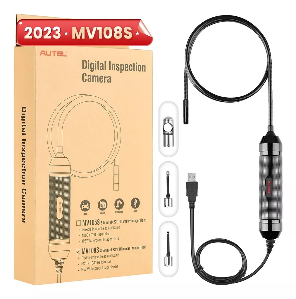 CAMARA DE INSPECCION PARA USO DE MAXYSYS O PC GRABA VIDEO CAPTURA FOTOS 8.5MM  - MV108S-105065