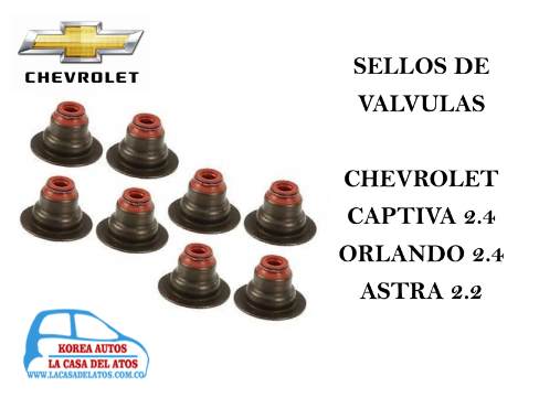 SELLOS VALVULAS  CAPTIVA 2.4 ORLANDO 2.4 ASTRA 2.2 HHR 2.4 - 90537241 JUEGO POR 16 OPTURADORES CAUCHOS 